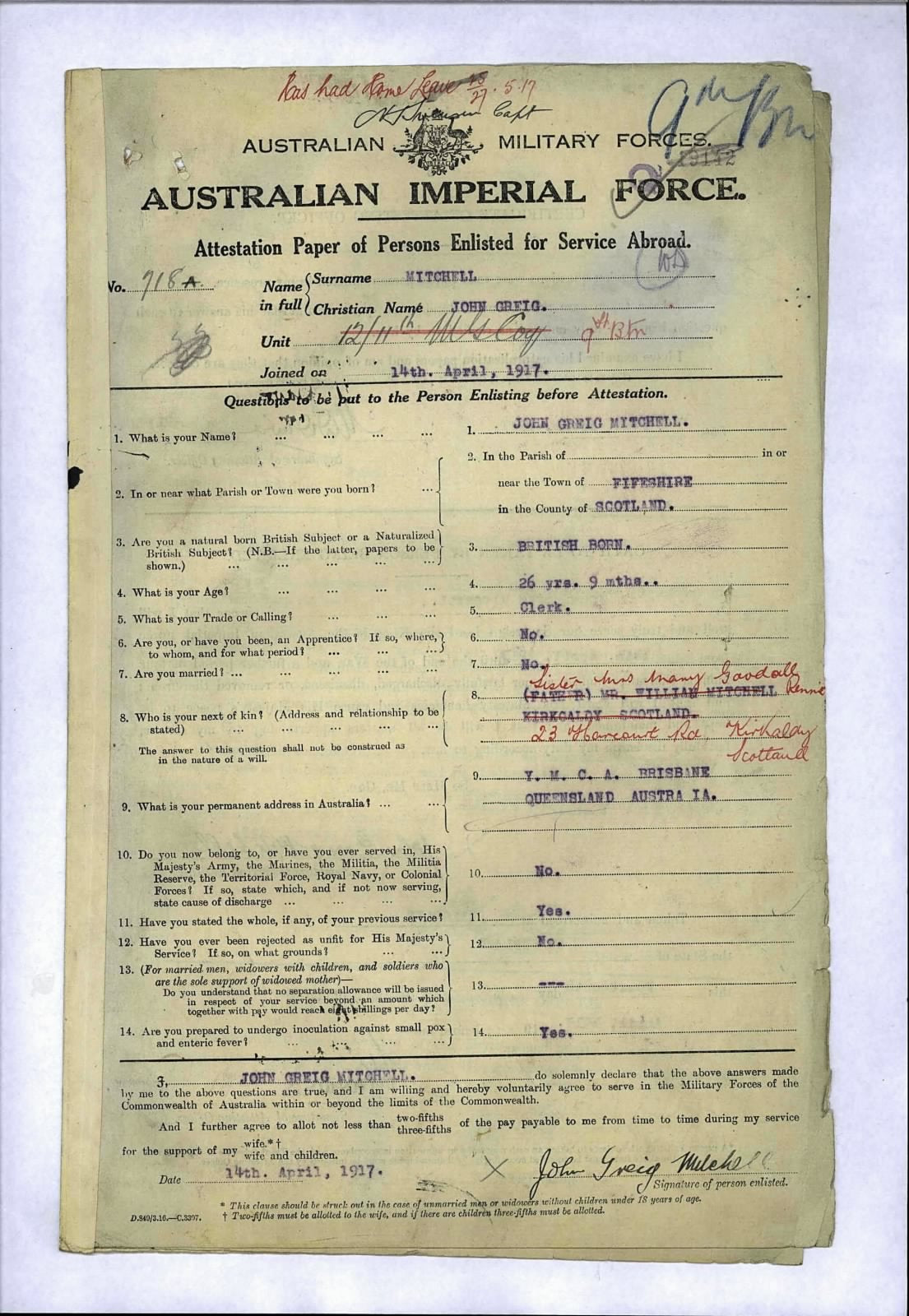 Husband & Wife from Scotland WW2 Australian Service Medals WIA WW1 9th AIF BWM
