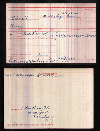 19th Middlesex Regiment Mentioned in Despatches WIA Captain & QM WW1 Medal Pair