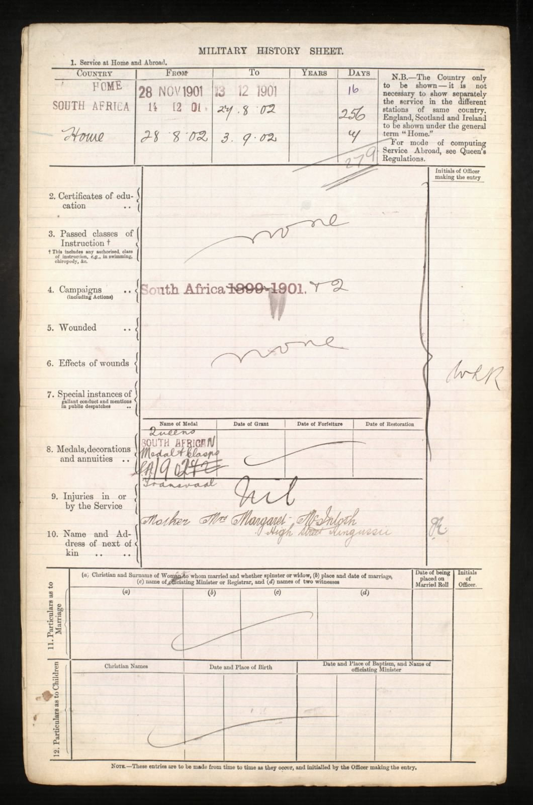 Scottish Horse Boer War WW1 Group Territorial Force War Medal Kingussie Camerons