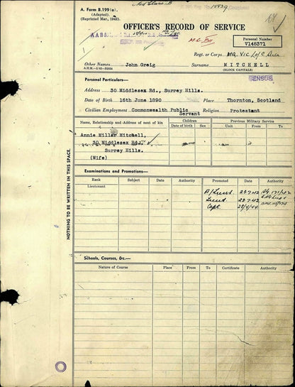 Husband & Wife from Scotland WW2 Australian Service Medals WIA WW1 9th AIF BWM