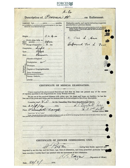 5th Canadian Infantry KIA by Sniper 1915 British War Medal WW1 Paisley Scotland