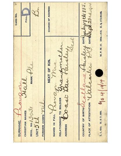 5th Canadian Infantry KIA by Sniper 1915 British War Medal WW1 Paisley Scotland