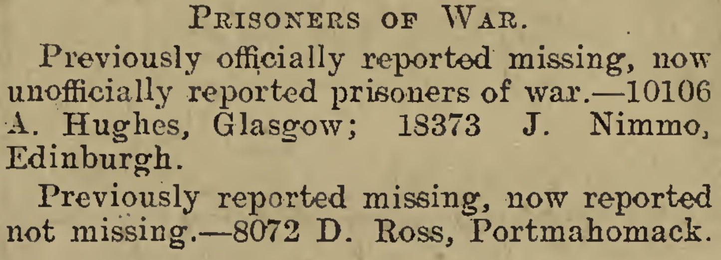 6th Cameron Highlanders POW 1916 British WW1 Medal Trio L/Cpl. Nimmo Edinburgh