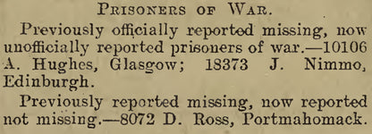 6th Cameron Highlanders POW 1916 British WW1 Medal Trio L/Cpl. Nimmo Edinburgh