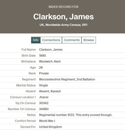 5th Bn. The Buffs (East Kent Regiment) - Died Iraq 1917 - Memorial Plaque - From Woolwich, London