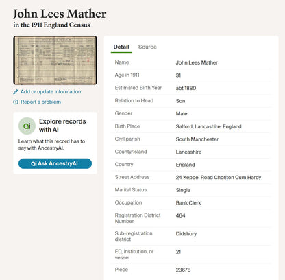 Army Service Corps Officer – 2nd Lieutenant J. L. Mather – WW1 Victory Medal - From Chorlton-cum-Hardy, Manchester