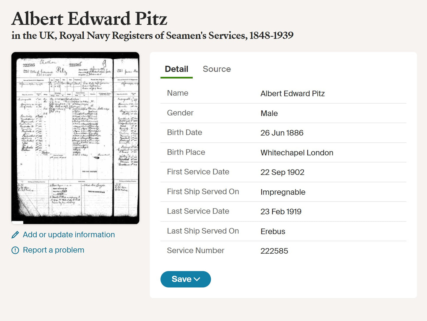 Royal Navy - HMS Prince of Wales - Whitechapel - German Grandfather - WW1 Victory Medal