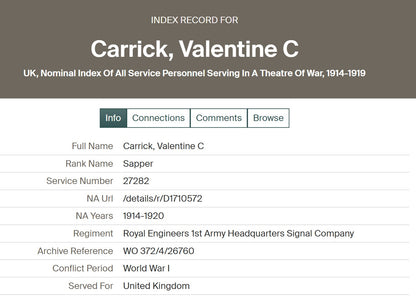 Royal Engineers 1st Army HQ Sig. Coy. - 1914 Mons Star Victory Medal - Shepherds Bush