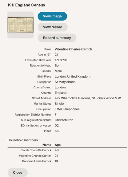 Royal Engineers 1st Army HQ Sig. Coy. - 1914 Mons Star Victory Medal - Shepherds Bush