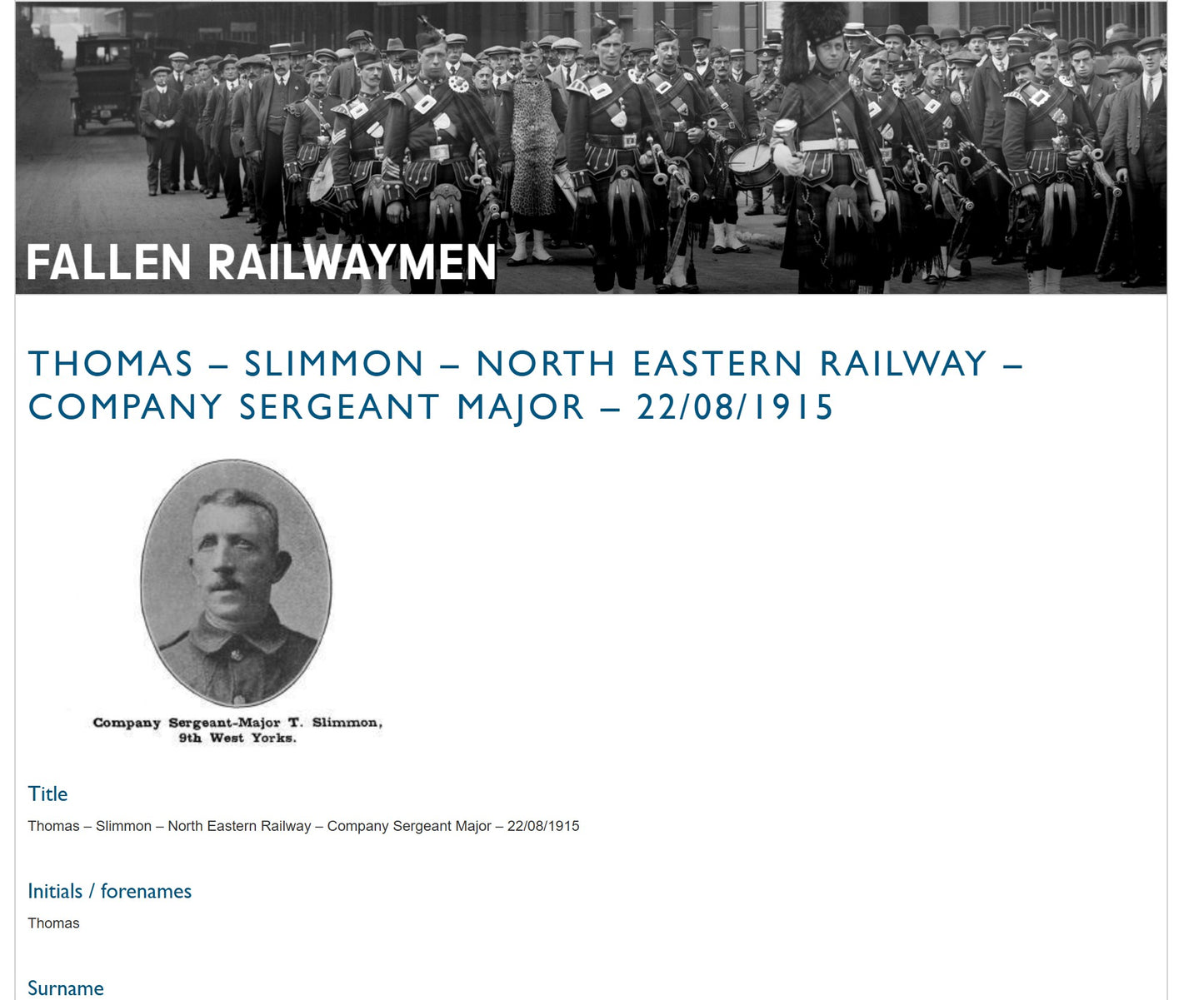 9th West Yorkshire Regiment - Company Sergeant-Major Killed in Action Gallipoli 1915 - Memorial Plaque