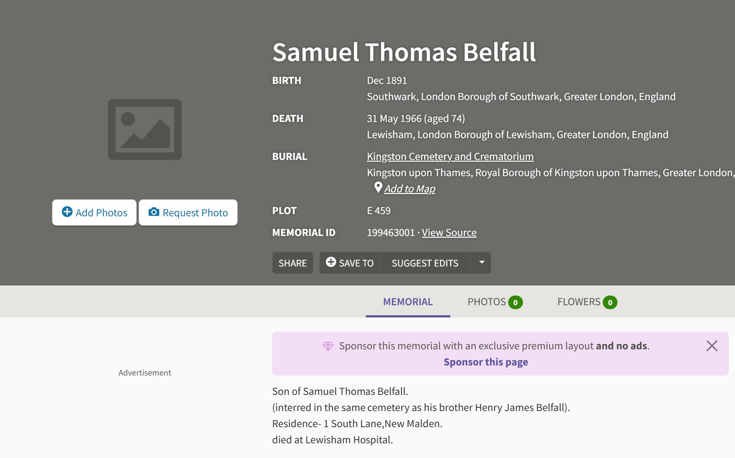 Rifle Brigade - Prisoner of War POW 1918 - British War Medal - From Southwark, London