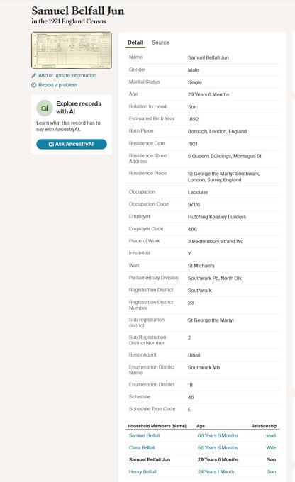 Rifle Brigade - Prisoner of War POW 1918 - British War Medal - From Southwark, London