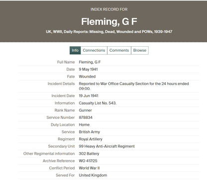 Royal Artillery (London Welsh) WIA Air Raid Orkney 1941 LSGC Medal REME WW2