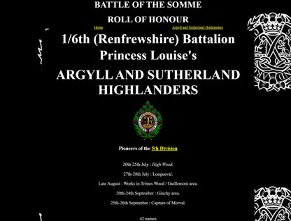 Argyll & Sutherland Highlanders - Killed in Action Somme 1916 Capture of Morval - WW1 Medal Pair - From Paisley