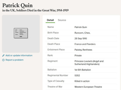 Argyll & Sutherland Highlanders - Killed in Action Somme 1916 Capture of Morval - WW1 Medal Pair - From Paisley