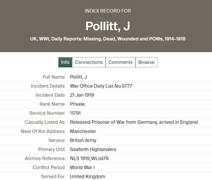 Seaforth Highlanders - POW Prisoner of War Delville Wood Somme 1916 - WW1 Medal Pair - Pendleton