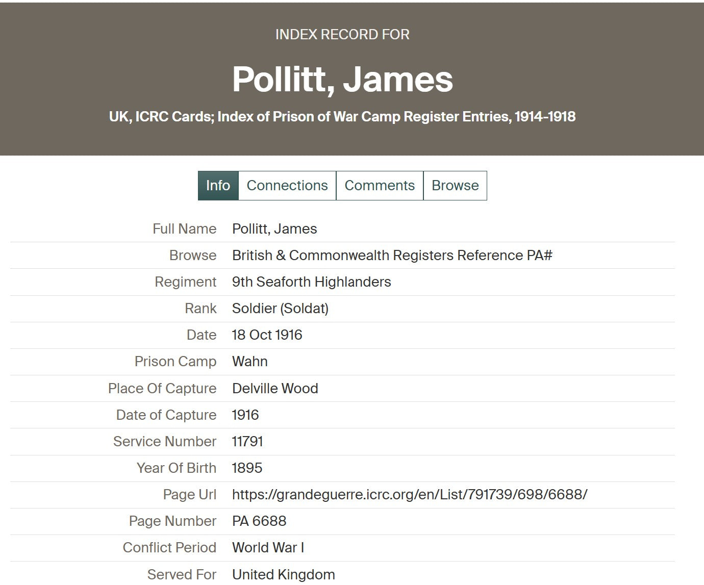 Seaforth Highlanders - POW Prisoner of War Delville Wood Somme 1916 - WW1 Medal Pair - Pendleton