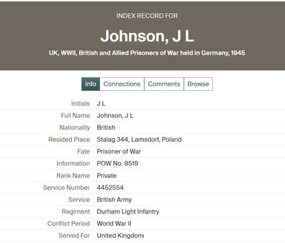 Durham Light Infantry Prisoner of War 1940 POW British WW2 Medal Group Co Durham