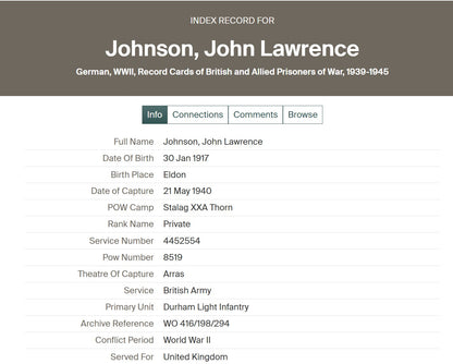 Durham Light Infantry Prisoner of War 1940 POW British WW2 Medal Group Co Durham