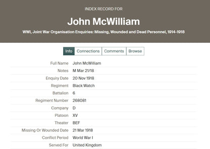 Black Watch (Royal Highlanders) - Killed in Action March 1918 - WW1 Medal Pair Memorial Plaque - From Pitcapel, Aberdeenshire