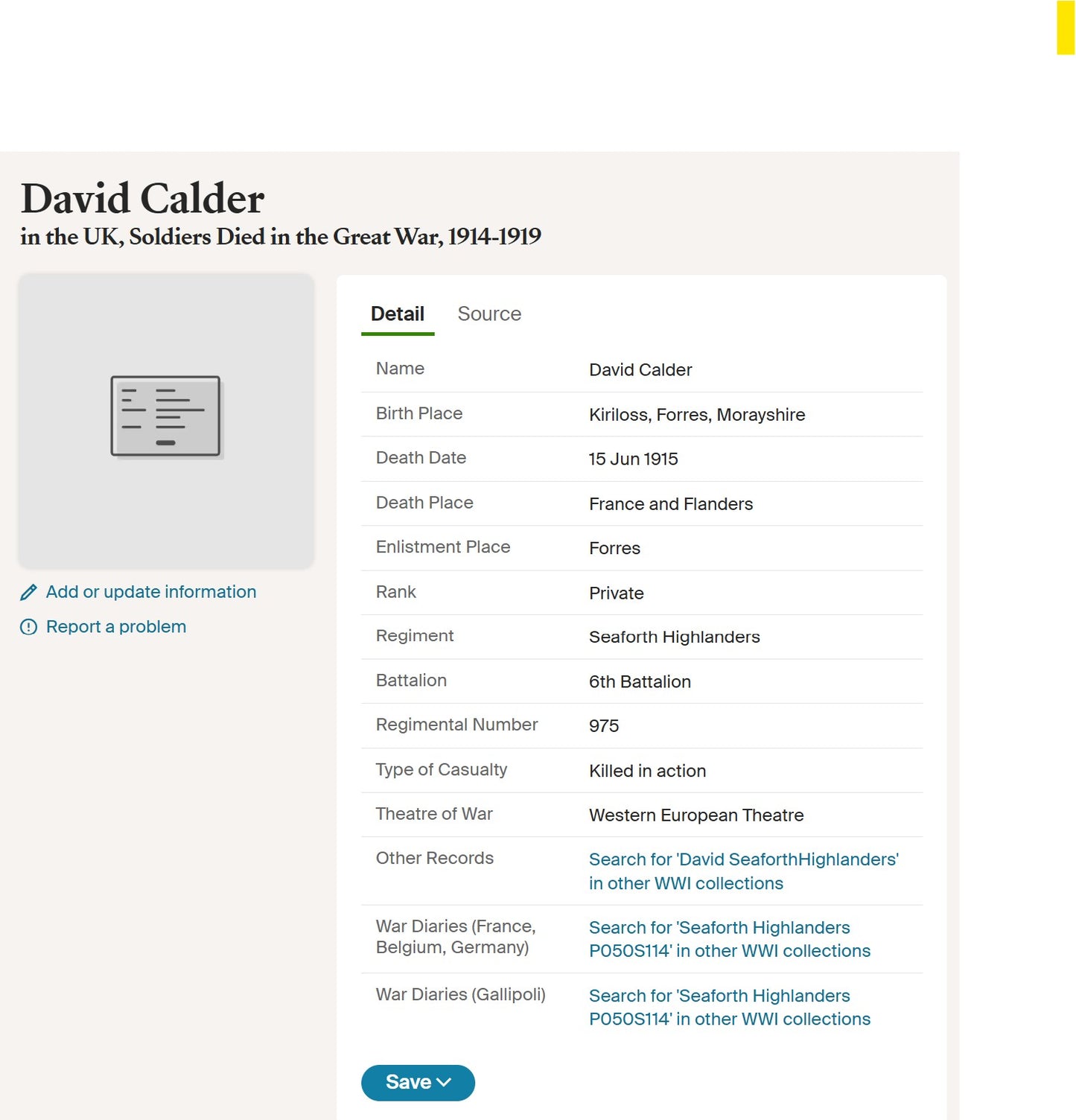 6th Bn. Seaforth Highlanders - Killed in Action Festubert 1915 - WW1 Medals - From Dyke, Forres, Morayshire