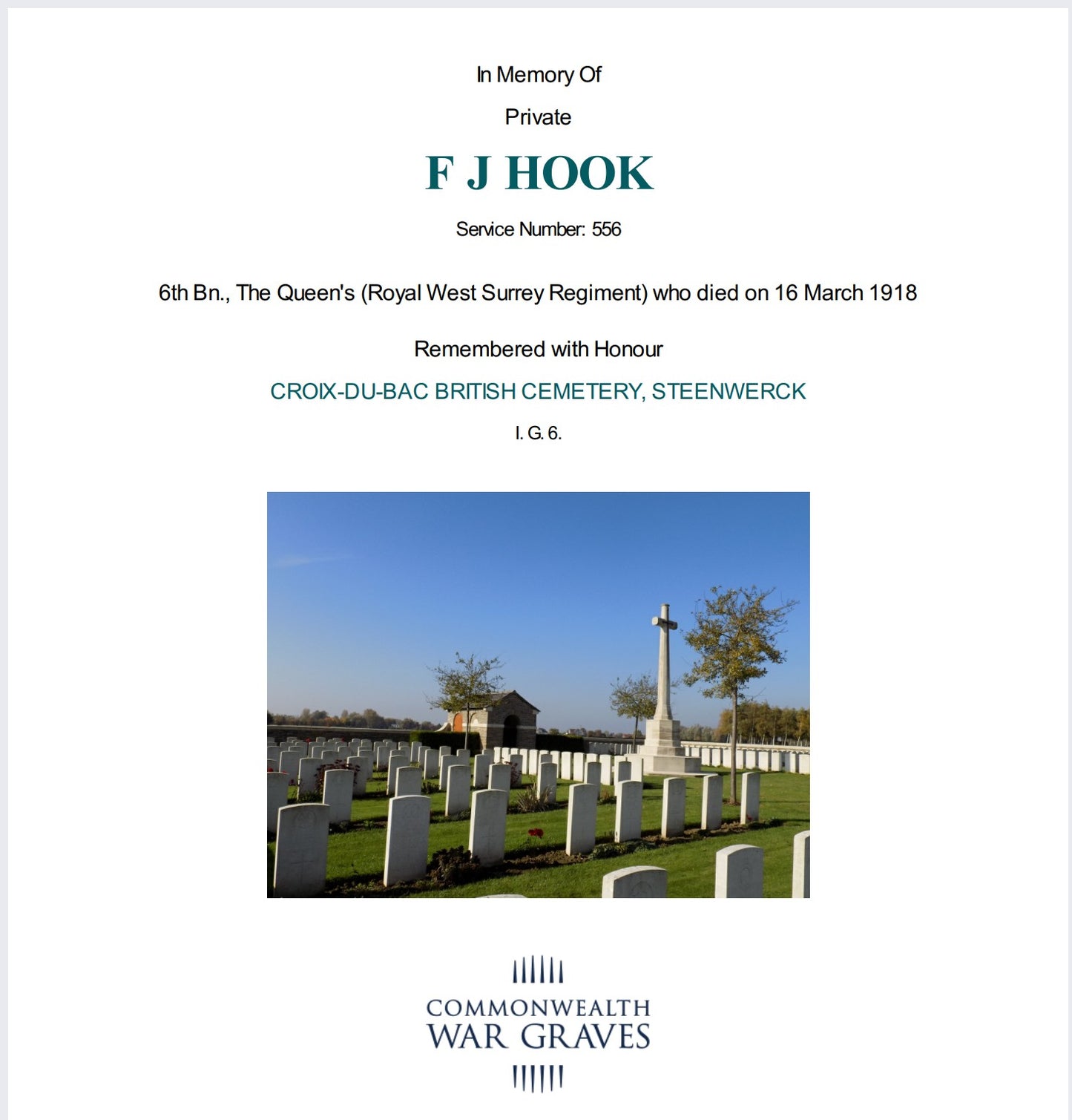 Queen's Royal West Surrey Regiment - Died of Wounds 1918 - WW1 Medal Trio & Memorial Plaque - From Godalming, Surrey