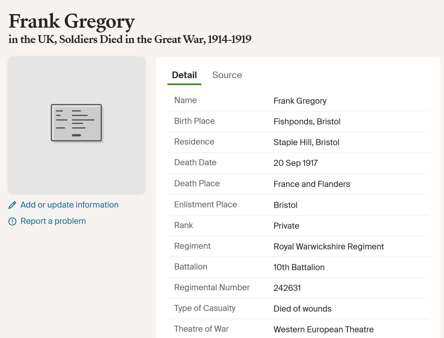 Royal Warwickshire Regiment - Died of Wounds 1917 - WW1 1914-15 Star Medal - 2/1st South Midland Divisional Cyclist Company