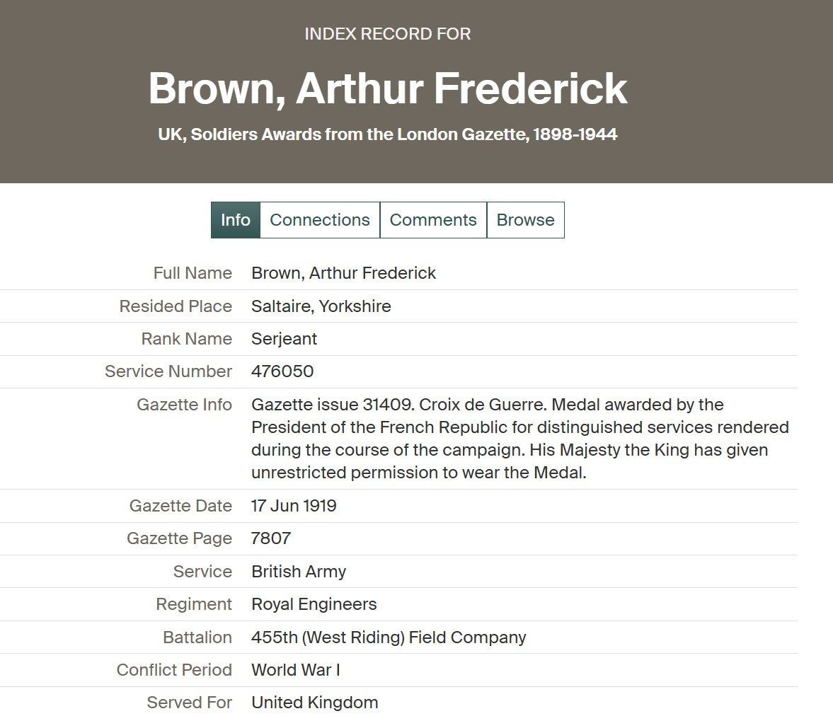455th (1st West Riding) Field Company, Royal Engineers - WW1 Military Medal Group French Croix de Guerre - WW2 Service Died in Service 1946 - Saltaire
