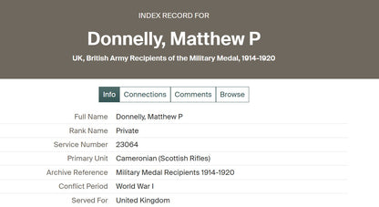 Scottish Rifles (Cameronians) - WW1 Military Medal Gallantry Group - From Paisley - Possibly POW