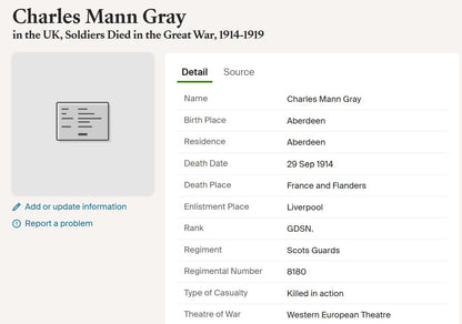 Scots Guards - Killed in Action 1914 - Mons 1914 Star Medal Trio - From Aberdeen