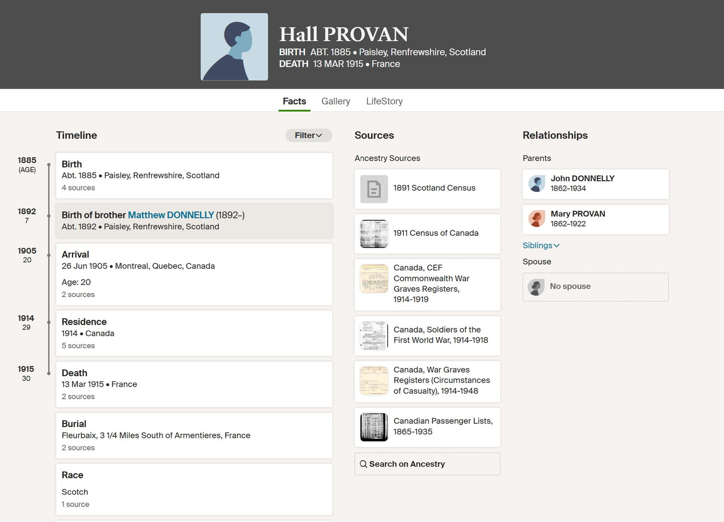 5th Canadian Infantry KIA by Sniper 1915 British War Medal WW1 Paisley Scotland