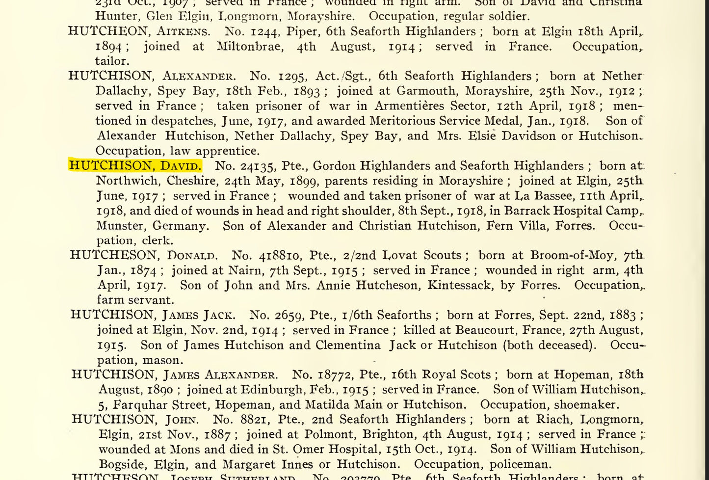 5th Seaforth Highlanders DOW as POW GERMANY 1918 Medal Pair Plaque WW1 Forres