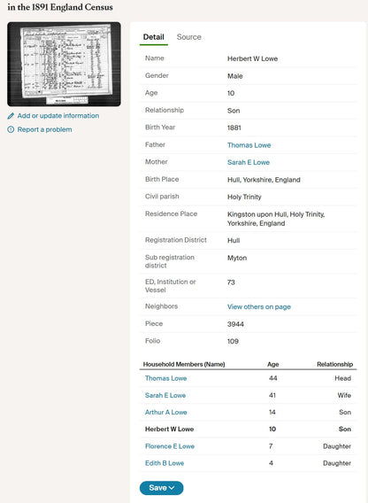 Mercantile Marine WW1 British Medal Pair Herbert LOWE Chief Steward From Hull