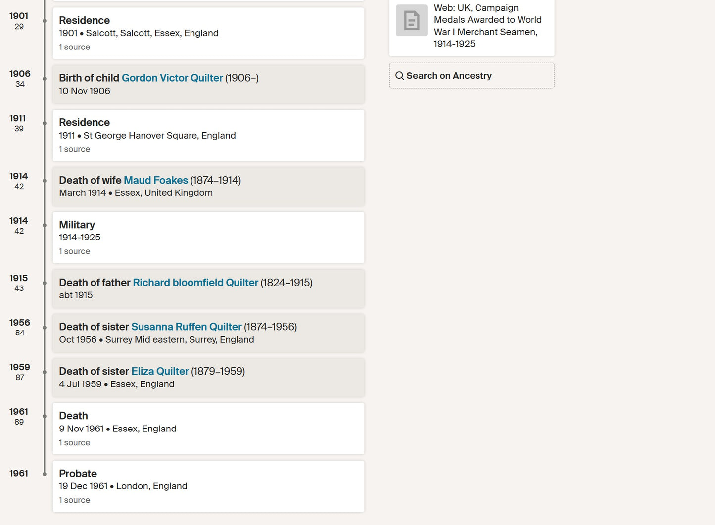 Mercantile Marine WW1 British Medal Pair William QUILTER Captain Ship's Master