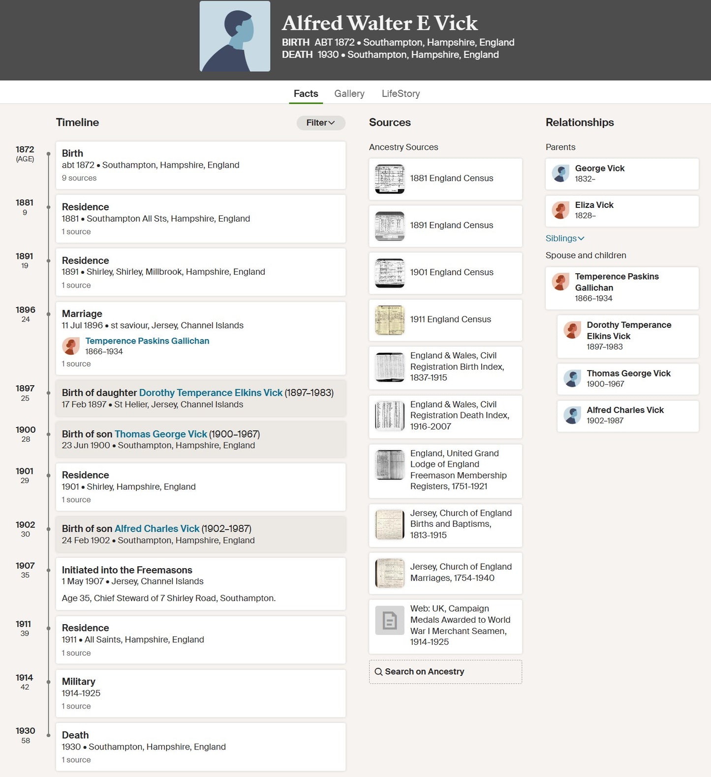 Mercantile Marine WW1 British Medal Pair VICK Chief Steward Southampton Jersey