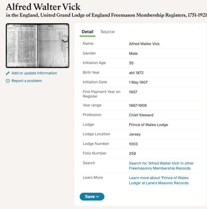Mercantile Marine WW1 British Medal Pair VICK Chief Steward Southampton Jersey