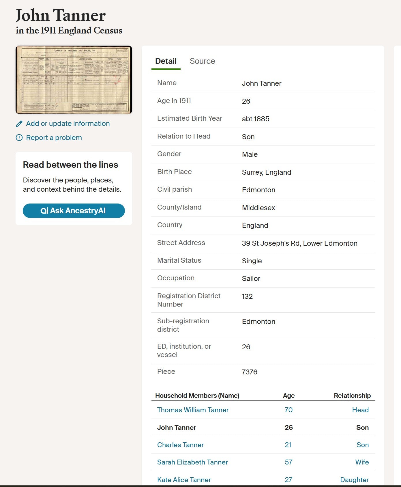 Mercantile Marine WW1 British Medal Pair TANNER Quartermaster & A.B. Edmonton