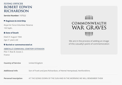 Royal Air Force RAF KIA France 1944 Lancaster Bomber WW2 Casualty Medal Group