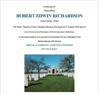 Royal Air Force RAF KIA France 1944 Lancaster Bomber WW2 Casualty Medal Group