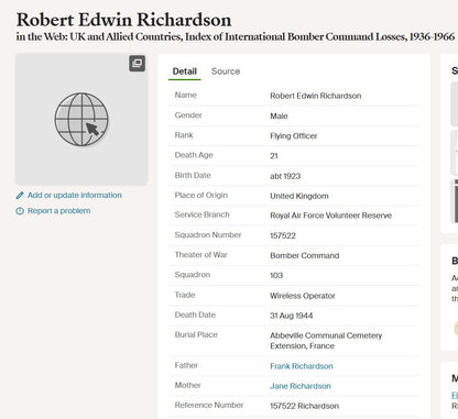 Royal Air Force RAF KIA France 1944 Lancaster Bomber WW2 Casualty Medal Group