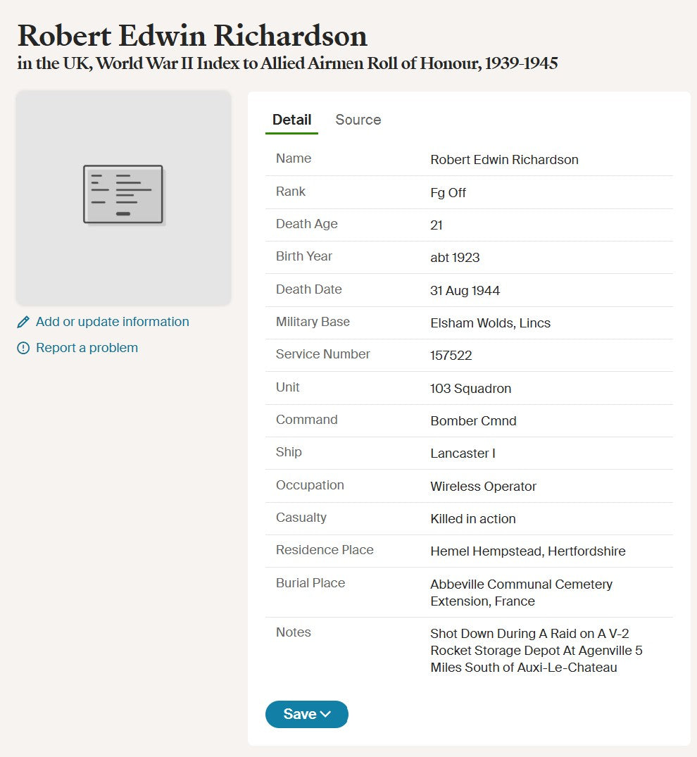 Royal Air Force RAF KIA France 1944 Lancaster Bomber WW2 Casualty Medal Group