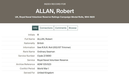 Royal Naval Reserve WW1 Medal Trio Cameronians Scottish Rifles WW2 from Glasgow