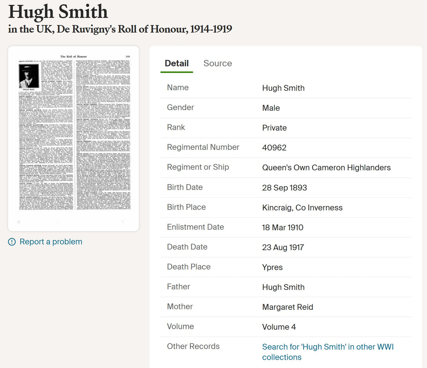 4th Bn. Cameron Highlanders KIA 1917 WW1 Medal Trio from Kincraig, Inverness-shire (BWM Renamed)