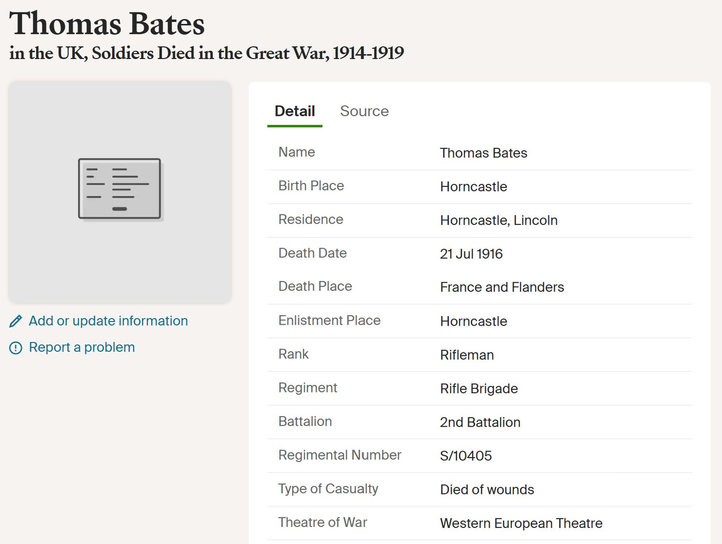 Rifle Brigade KIA 1916 WW1 British Medal Trio Bates from Horncastle Lincolnshire