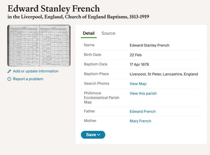 Lusitania Casualty Died 7th May 1915 WW1 Mercantile Marine Medal Fireman French from Liverpool