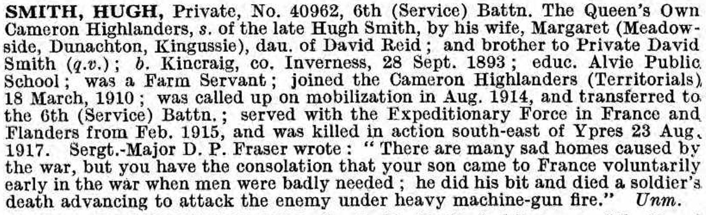 4th Bn. Cameron Highlanders KIA 1917 WW1 Medal Trio from Kincraig, Inverness-shire (BWM Renamed)