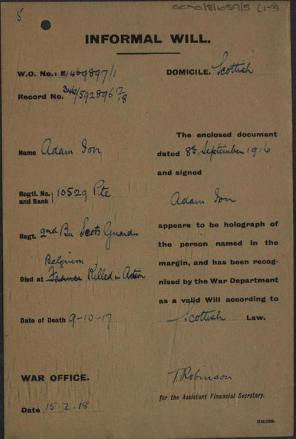 Scots Guards PIPER Killed in Action 1917 Police Constable Stranraer WW1 Medals