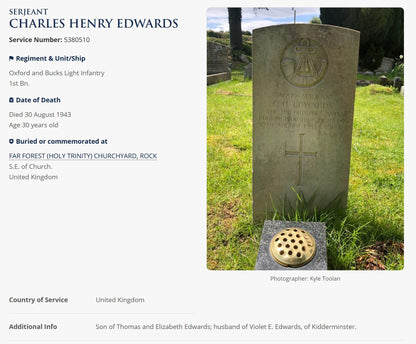 Oxfordshire and Buckinghamshire Light Infantry WW2 Medal Group Sgt. Accidentally Killed 1943
