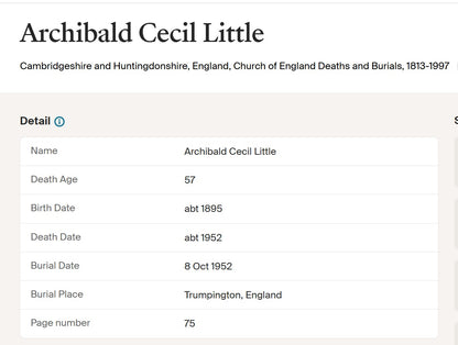 Home Front WW2 Defence Medal to Archibald Cecil Little, Trumpington, Cambridge