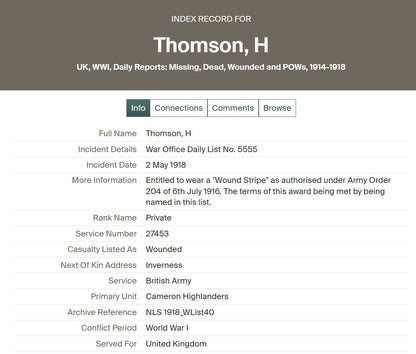 4th Cameron Highlanders x5 WIA 1914-15 Star Medal WW1 LSGC 1936 Inverness